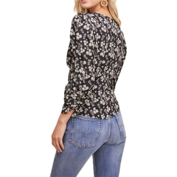 ASTR Ruched Sleeve Ditzy Floral Blouse - Picture 3 of 12